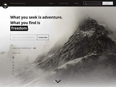 Landing Page Mountaineering Stefanie Kraut Interface Design branding branding guidelines holistic design interface designer landingpage logo signage design ui user experience user interface user interface design ux way finding webdesign website