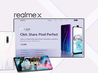 Realme X banner design landingpage mobile ui presentation ui