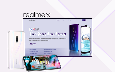 Realme X banner design landingpage mobile ui presentation ui