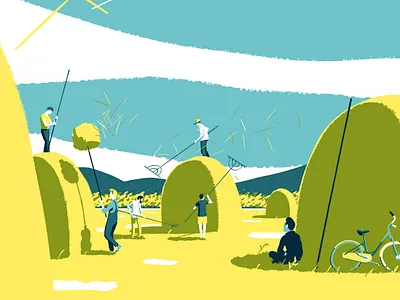 Harvest bicycle design hand drawn harvest illustration light