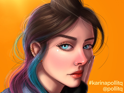 KARINA 3 caricaturas character design design digital painting female illustration illustration karina pollitq procrate illustration procreate retrato femenino speedart