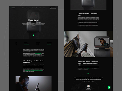 Temi – A Personal Assistant Robot bespoke case study custom dark development home landing page quote ui web website