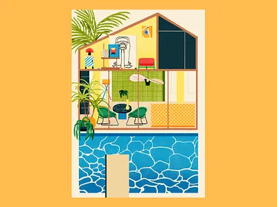Swimming Pool airbnb illustration lifestyle magazine movie art shanghai