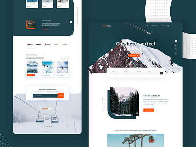 Travel Landing page best agency color creative design dribbbble illustration landing page landing page concept minimal mountain psd design psd template travel travel agency travel landing page traveling ui ux design ui ux uiux designer web page website design