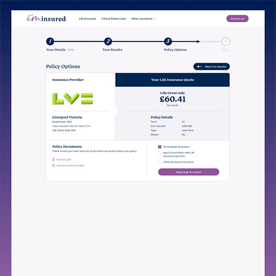 Insurance Policy Options Page dailyinspiration design designer designinspiration digital graphicdesign ui uiux ux web