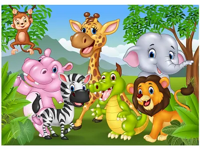 Safari animals africa alligator animal cartoon character crocodile elephant forest giraffe hippo illustration jungle lion mascot monkey safari savanna wild wildlife zebra