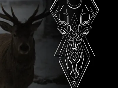 Geometry Line Deer animal deer geometric art icon illustration line art sacred geometry symbol