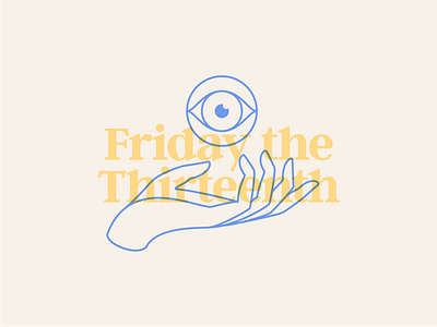 It's Friday the 13th! blue branding design hand illustration lettering logo monoline typography wordmark yellow