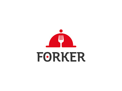 Forker - fast food logo brand brand design brand identity branding branding agency fast food fast food logo folk logo logo design logofactory logos red restaurant restaurant logo