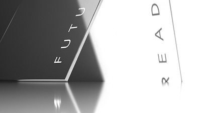 F U T U R E A D Y #1 3d art art direction black and white branding c4d cinema 4d design futuready futuready illustration logo octane type typography