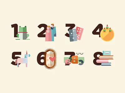 Fantastic numbers design illustration kids illustration numbers vector