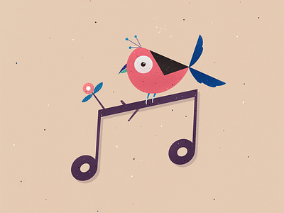 Musically bird bird digital art illustration illustration art