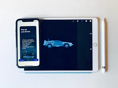 Custom illustration with Procreate car illustration ipadpro ipadproart mobile app procreate procreate app uidesign
