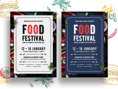 Food Festival Flyer Template-01 bar bistro breakfast brochure cafe dinning flyer food price promotion restaurant