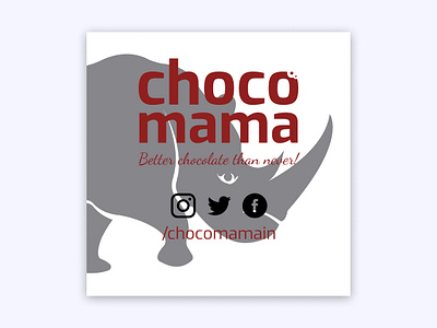 Chocomama Rhino branding chocolate chocomama design label logo product product design rhino sticker