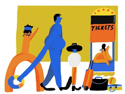 Ticket to Dream Illustration art character creative agency creative design design design studio digital art digital artwork digital design digital illustration digital painting graphic design illustration illustration art procreate ticket travel travelers