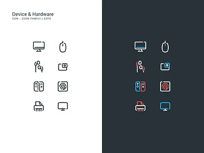 Device & Hardware Icon Set app device hardware icon icon set iconography line icon ui