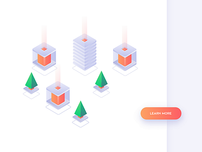 Isometric concept 3d bitcoin collaboration concept cube fintech illustration isometric minimalism transition trees ui vector vectors webdesign