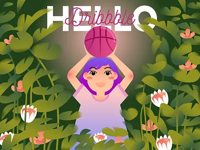 Hello Dribbble character design illustration people vector