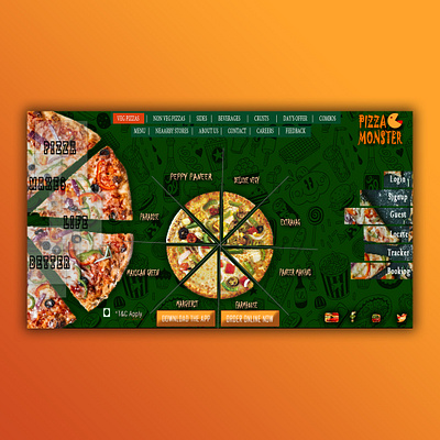 PIZZA MONSTER branding design illustration logo trending ui uiux ux vector webdesign website