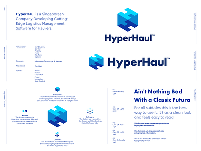 HyperHaul - Logo Option 3 arrows branding branding design creative logo cube data development haul haulier hyper hyperhaul identity identity design letter monogram logistics logo logo design management smart logo software