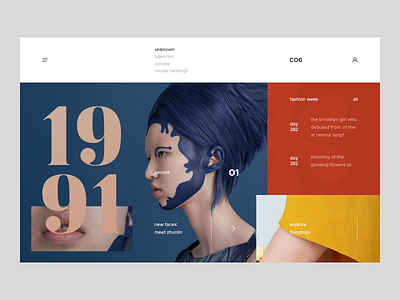 CO6 fashion makeup photography ui ux webdesign