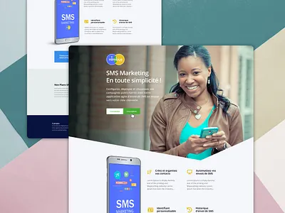 Product Landing Page french landing landing page single page website sms marketing web design