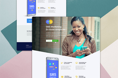 Product Landing Page french landing landing page single page website sms marketing web design