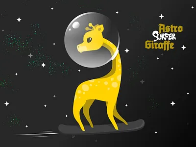 Astro Surfer Giraffe affinity character giraffe illustration space surfing vector