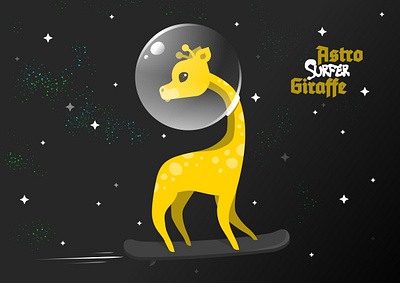 Astro Surfer Giraffe affinity character giraffe illustration space surfing vector