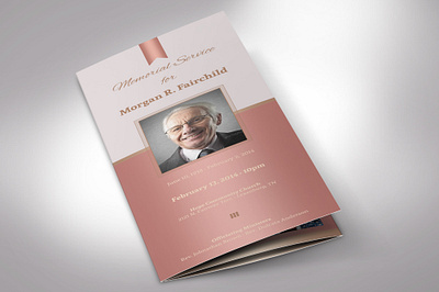 Rose Gold Tri fold Funeral Program Word church bulletin design father funeral program gold male man memory keepsake obituary template pastor appreciation photo collage program templates publisher template rose gold templates tri fold brochure tri fold funeral program word template