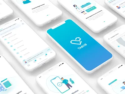 Tabiib - Doctor Booking App app book book app booking branding clinic doctor icons icons design illustrations logo logodesign maps tabiib typography ui ux web