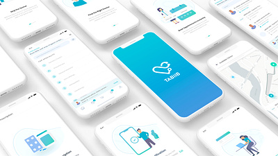 Tabiib - Doctor Booking App app book book app booking branding clinic doctor icons icons design illustrations logo logodesign maps tabiib typography ui ux web