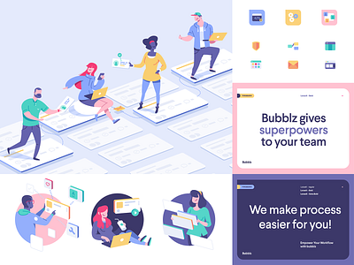 bubblz | branding exploration character illustration site type vector