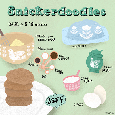 Snickerdoodle Recipe digital art drawing food illustration procreate recipe recipe card