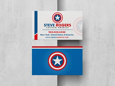 Captain America Superhero Business card branding business card design creativity design graphic design illustration vector