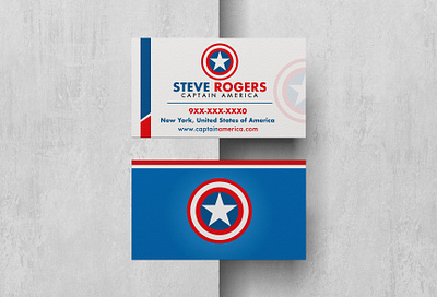 Captain America Superhero Business card branding business card design creativity design graphic design illustration vector