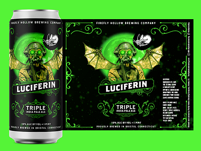 Luciferin Triple IPA beer beer branding beer can beer label brand brand design brand identity branding branding design graphic design graphic design graphicdesign graphics pack package package design packaging packaging design photoshop product design