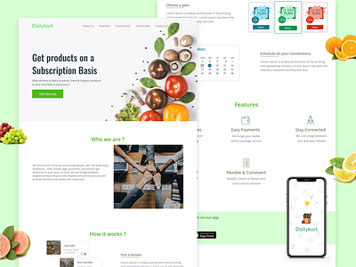 Dailykart Landing page banner design ecommerce groceries home screen homepage design landing page design landingpage ui ui design web design