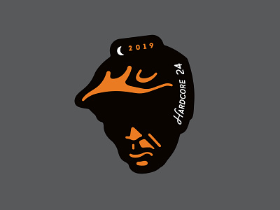 Hardcore 24 Men's Sticker 24 hour race bikeracer endurance race hardcore headlamp helmet illustration lights logo mountain bike nightlight race sticker zombie zombie head