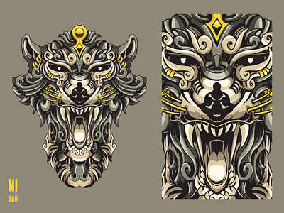 Mythical Tazmanian Devil animal head animal illustration design dribbble illustration mythical mythical creature new shot ornamental ornaments shot tasmanian tatoo tazmanian