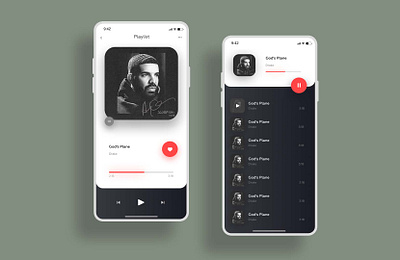 Mobile music player interface ios ios app minimalism mobile app player player ui ui design ux ui vector