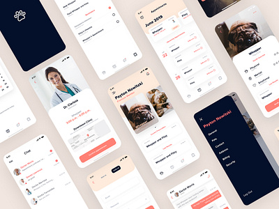 Pet Veterinary Clinic App Concept animals animation app appointments branding calendar design doctor flat icon illustrations logo minimal pet typography ui ux vector web website