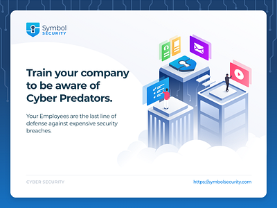 Symbol Security card courses cybersecurity illustration landing phishing platform security training web