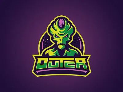 Outer alien esports logo mascot outer space sports stars
