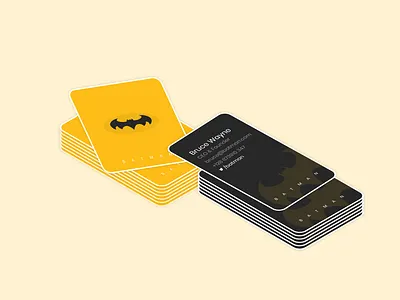 Dribbble Weekly Warm-Up - Business Card for a Super Hero batman black branding business card card clean dark design dribbble figma minimal playoff superhero yellow