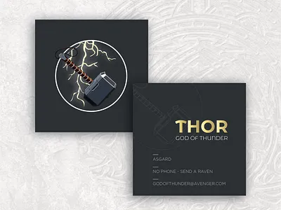 Thor Business Card branding businesscard design dribbbleweeklywarmup logo superhero thor