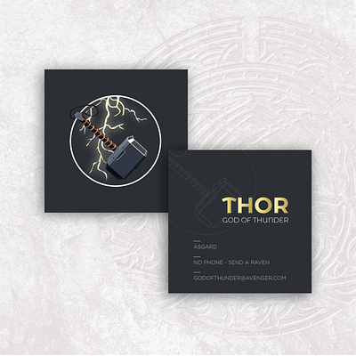 Thor Business Card branding businesscard design dribbbleweeklywarmup logo superhero thor