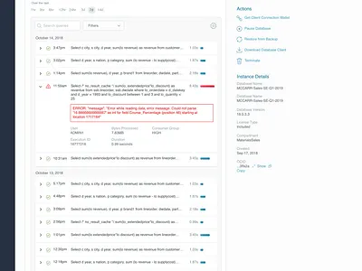 Database -- error handling data error message errors