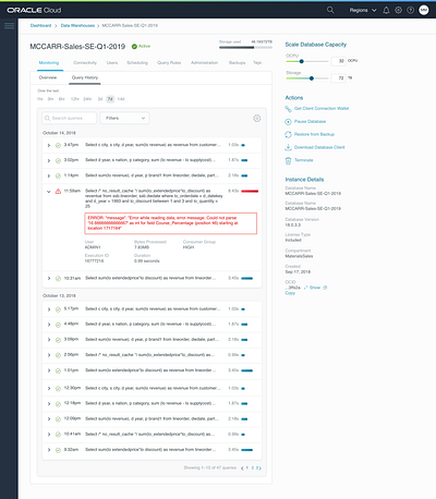 Database -- error handling data error message errors